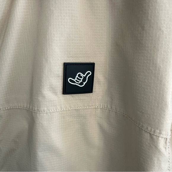 Dutch Bros Coffee Khaki Full Zip Up Rain Jacket MEDIUM + XXL Excellent Unisex - Picture 6 of 15